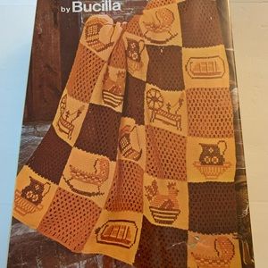 Bucilla Provincial Embroidered or Crochet Afghan Kit #7830- #371 Harvest Golds